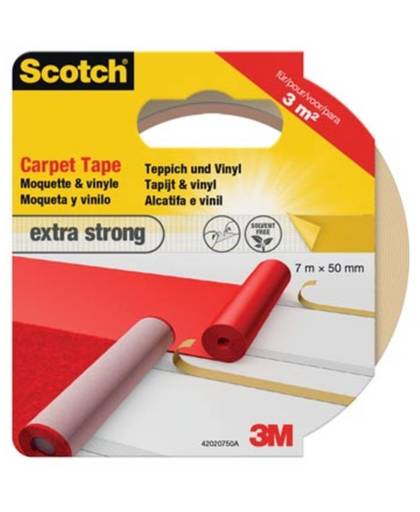 scotch Dubbelzijdige plakband Scotch tapijt 50mmx7m extra strong