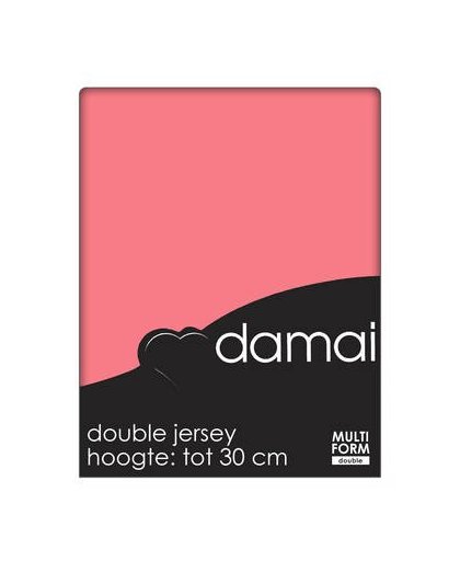 Damai multiform double jersey hoeslaken coral-80/90 x 210/220 cm