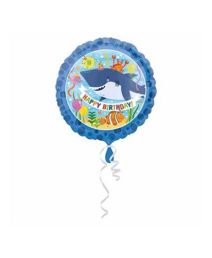 Helium ballon happy birthday vissen 43cm leeg