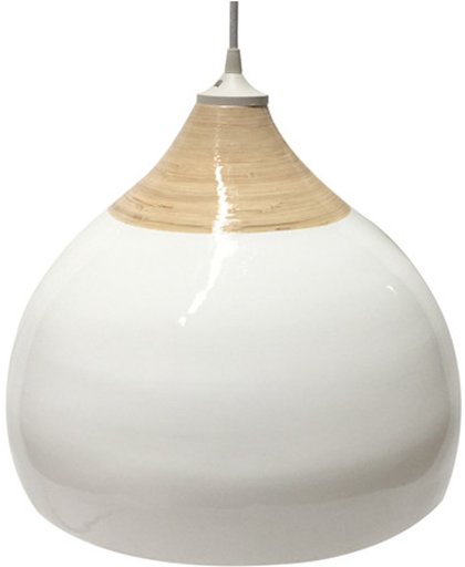 Leitmotiv Glazed Bamboo hanglamp L wit - Leitmotiv