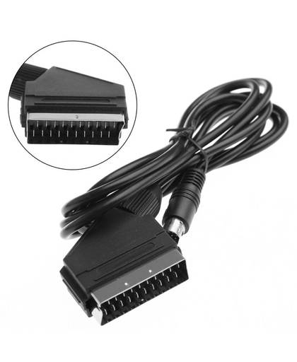 MyXL Zwart 1.8 M/6FT Scart AV TV Video Kabel Lood Voor Sega Saturn NTSC en PAL Versie