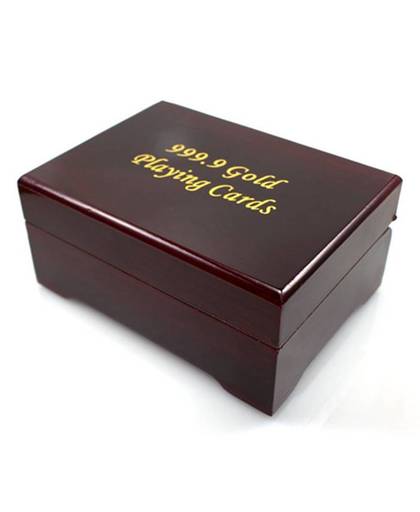 MyXL KoopStijlvolle Praktische Artistieke Bladgoud Plated Poker Speelkaart Houten Box Case Voor