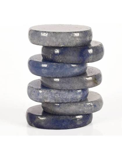 MyXL 7 stuks/partij Natuurlijke blauwe aventurijn steen 30x26x7mm Palm stenen Getrommelde steen Kristal Reiki Quartz Healing Chakra Aventurijn