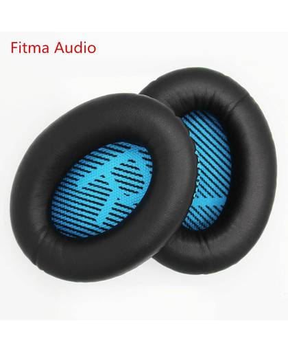 MyXL Vervanging ear pad kussens voor bose quietcomfort 25 qc25 qc2 qc15 qc35 soundtrue ae2 ae2i ae2w hoofdtelefoon (zwart met Blauw)