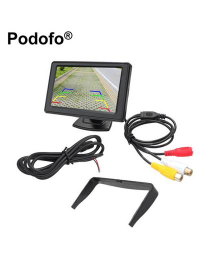 MyXL Podofo Universele 4.3 &quot;TFT Lcd-scherm Monitor Parking Achteruitkijk-systeem voor Backup Reverse Camera DVD VCD Auto TV