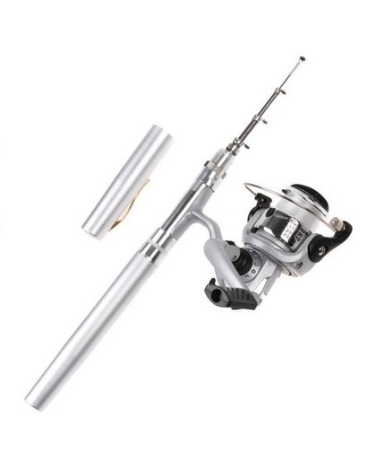 MyXL 1 m Draagbare Hengel Combo Set Pen mini hengel set voor river lake zee vissen 1 set = staaf pen + spinning reel