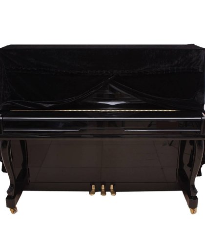 MyXL SZVolledige Piano Cover pleuche Versierd met Macrame voor Universele Rechtop Verticale Piano Zwart