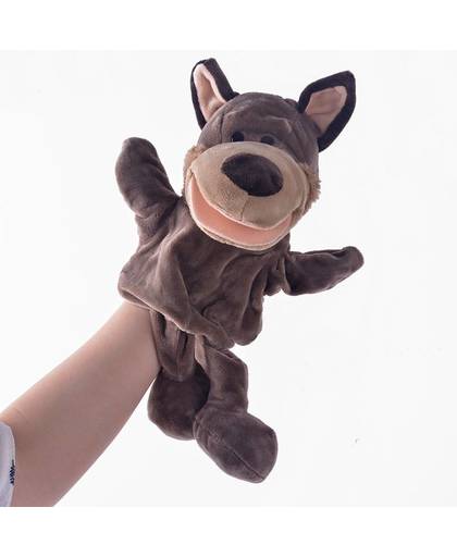 MyXL Pluche Handpoppen Simulatie Dier Grey Wolf Puppets Kids Geschenken Handpop ouder-kind spel Knuffels voor Jongens