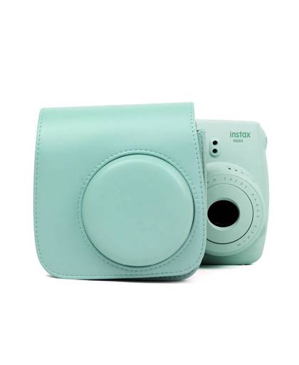 MyXL Ijsblauw Draagtas PU Leather Bag Case Cover met Schouderband voor Fujifilm Instax Mini 9 Mini 8 Instant Film Foto Camera
