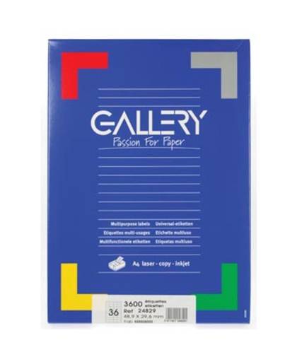 Gallery Witte Etiketten 48.9x29.6 Mm Ronde Hoeken