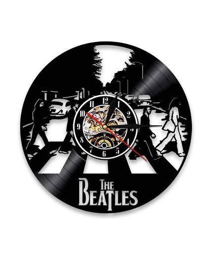 MyXL 1 Stuk Beatles Zebra Road Moderne Vintage Vinyl Record Wandklok Rockband LED Licht Muur HorlogeVoor Music Lover
