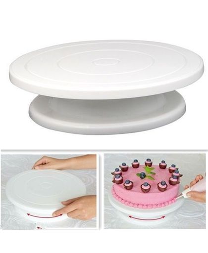 MyXL 28 cm keuken cake decorating icing draaibareuitwerppijp cake stand wit plastic fondant bakken tool diy   BEIGUAN