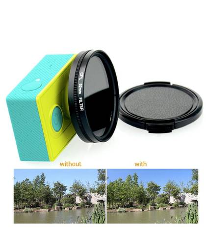 MyXL Tekcam actie camera 52mm CPL lens Filter Circulaire Polarisatiefilters Voor Xiaomi yi/yi 4 k/xiaomi yi 4 k plus camera Lens Protector