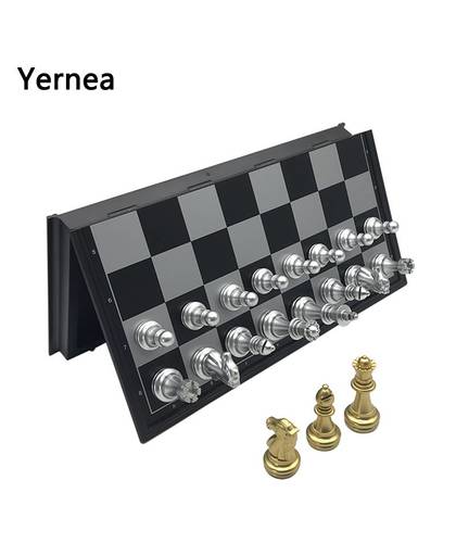 MyXL Schaakspel VoorSchaakspel Stukken Schaken Magnetische Board Vouwen Plaat Grote Goud Zilver Magnetische Versterking Yernea