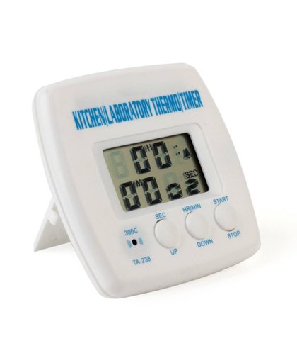 MyXL 2 In 1 Keuken Koken Voedsel Vlees BBQ Probe Thermometer Timer Alarm Functie Lcd-scherm Thermometer TA238 met timer en 1 m draad