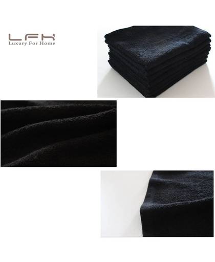 MyXL 35X75 CM 1 ST Zwart Handdoek Katoen Grote Handdoeken Multipurpose Gebruiken voor Bad Hand Gezicht Gym en Spa Ultra zachte Handdoeken