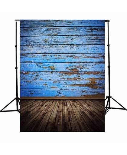 MyXL 3X5FT Vintage Houten Vloer Fotografie Achtergrond Retro Blauw Board Fotografische Achtergronden Voor Studio Foto Props doek 90x150 cm