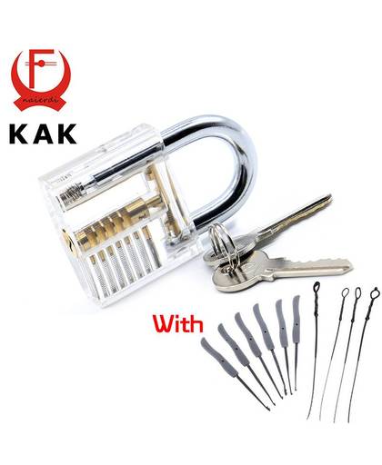 MyXL Kak transparante zichtbaar pick cutaway praktijk hangslot lock met gebroken sleutel verwijderen haken lock kit extractor set slotenmaker tool   KAK