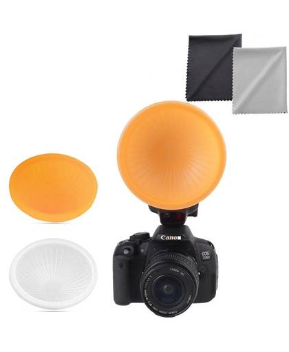 MyXL Capsaver Universal Cloud Speelsheid Flash Diffuser voor Canon 550EX 580EX 580EX II 600EX Oranje Wit Dome Covers Set Lightsphere