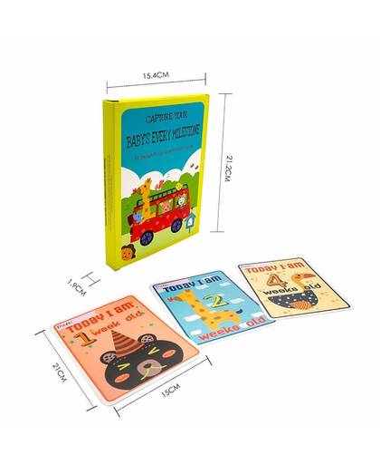MyXL Momenten Baby Milestone Kaarten-32 kaarten-Perfect voor Kraamcadeau Cartoon Fotoalbum Babyen Baby presenteert