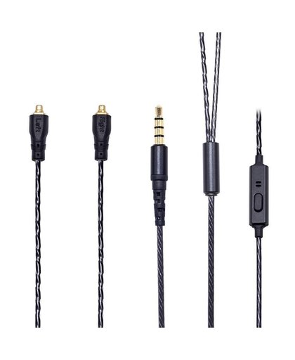 MyXL NICEHCK 1 Stks Zwart Oortelefoon CableSingle Crystal Koperen Kabel Detach Kabel Voor Shure SE215/535 SENFER PT15 NICEHCK Bro met Mic