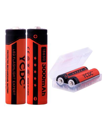 MyXL YCDC 2 Stks/partij 3.7 V 18650 Oplaadbare Ion Batterij 3000 mAh voor Led Zaklamp Zaklamp Speelgoed Camera Bateria + gratis batterij box