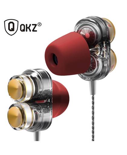 MyXL Echt QKZ KD7 Oortelefoon Dual Driver Sport Oortelefoon 3.5mm Jack Headset Handsfree met Mic Muziek Oortelefoon voor Alle Telefoon Pc