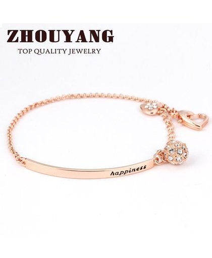 MyXL OL Style Cubic Zirconia Rose Gold Color BallParty Charm Bracelets & Bangles JewelryTop Quality ZYH196