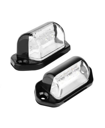 MyXL 2 Stks 12 V 3 LEDs Auto Kentekenplaatverlichting Achterlichten Lamp 6000 K Wit Voor Truck Trailer Vrachtwagen Auto Verlichting   Onever