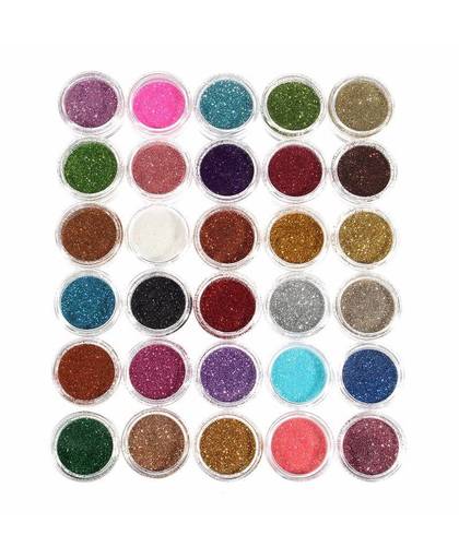 MyXL 30 stks Gemengde Kleuren Poeder Pigment Glitter Minerale Spangle Oogschaduw Make Cosmetische Set langdurigeWillekeurige Kleur   LuckyFine