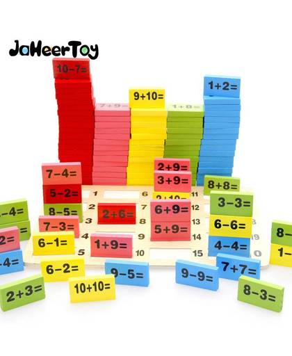 MyXL JaheerToy Montessori Educatief Speelgoed Houten Math Speelgoed voor Kinderen Domino 3-4-5-6-7-8 Jaar Game Funny Geschenken Kids