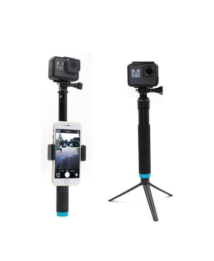 MyXL TELESIN Uitschuifbare Aluminium Selfie Stick + Afneembare Statief Mount Telefoon Houder voor GoPro SJCAM Xiaomi Yi Action Camera