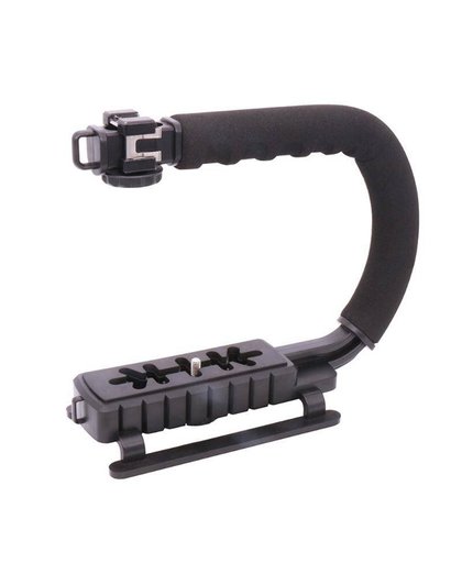MyXL U-Grip Triple Schoen Mount Video Action Stabilisatoren Handvat Grip Rig voor Canon Sony DSLR Camera voor iPhone 7 plus Gopro Smartphone