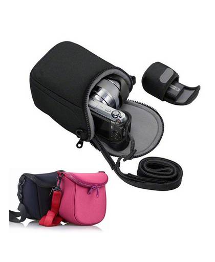 MyXL Portable camera cover case tas voor olympus e-m10 em10ii e-m5ii EP3 EM5 EPL6 EPL7 E-PL8 EPL5 EP5 14-42mm lens met strap