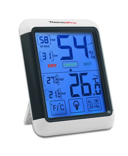 MyXL Thermopro TP55 Digitale Thermometer Hygrometer Indoor Outdoor Thermometer met Touchscreen en Backlight Temperatuur Vochtigheid