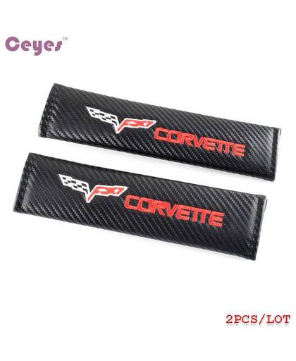 MyXL Auto-Styling Auto Schouders Pads Case Voor Corvette C4 C5 C6 C7 Corvette Shirt Carbon Seat Belt Cover Accessoires Auto Styling