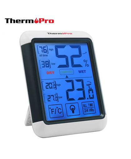 MyXL ThermoPro TP-55 Digitale Hygrometer Indoor Thermometer Temperatuur Vochtigheid Gauge met Jumbo Touchscreen en Backlight Monitor