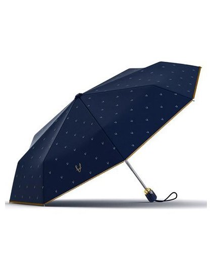 MyXL EchtAutomatische Opvouwbare Paraplu Regen Vrouwen Donkerblauw Kwaliteit Zonnebrandcrème Lace Paraplu Dames Herten Patroon Parasols