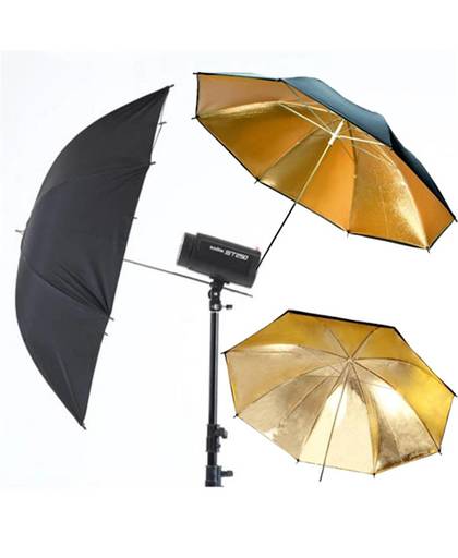 MyXL Cewaal Foto Video Speedlite Flash Verlichting Reflector 33 &#39;&#39;83 cm Reflecterende Paraplu Zwart Goud Flash Diffuser Draagbare