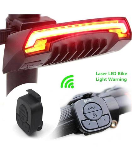 MyXL X5 Smart Achter Fietslicht Fiets Lamp Laser LED USB Oplaadbare Afstandsbediening Fietsen Draaien Staart Bycicle Licht