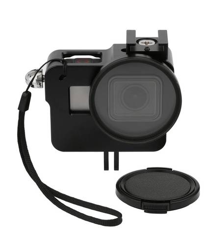 MyXL SCHIETEN CNC Aluminium Beschermhoes voor GoPro HERO 5 Zwart Camera Kooi Mount voor GoPro Hero 5 Accessoire met 52mm UV Lens