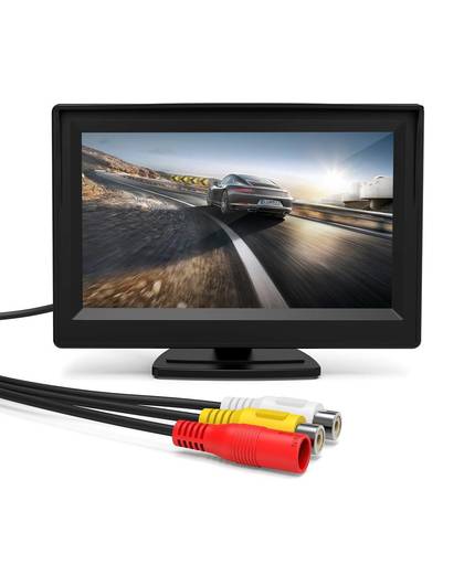 MyXL Podofo 5 Inch Auto Monitor TFT LCD-KLEURENSCHERM 2 Video ingangen 2 Beugels Voor Achteruitrijcamera Backup Reverse Camera DVD Auto-styling