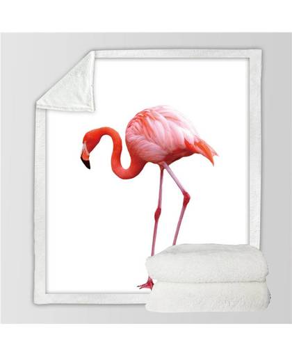 MyXL BeddingOutlet Girly Fluwelen Pluche Ultra Zachte Gooi Deken Schattige Flamingo Patroon Sherpa Gooi Deken Dier Gedrukt Wasbare