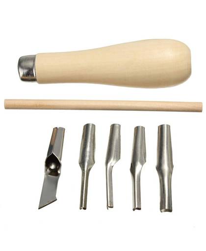 MyXL Handig Lino Blok Snijden Rubber Stempel Carving Gereedschap Met 5 Blade Bits Voor Print Maken DIY Sculptuur Noodzakelijke Tool
