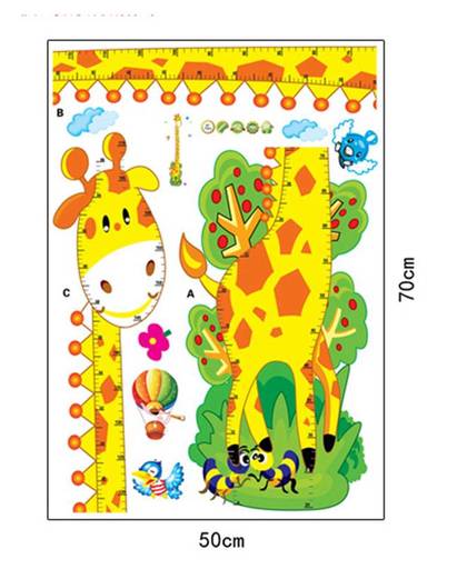 MyXL Zs Sticker Giraffe Afstandsmeter Muursticker Kinderen Home Decor Cartoon Muurtattoo voor Kinderkamer Baby Nursery