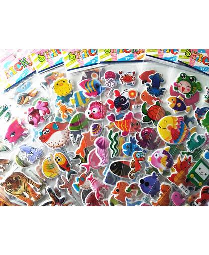 MyXL Happyxuan 50 lakens Kinderen 3D Puffy Stickers Cars Dieren Vis JongensLeraar Beloning Supplies Kids Vroeg Leren Speelgoed