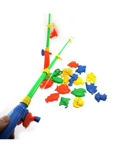 MyXL Leren & onderwijs vissen speelgoed Baby Magnetische Dubbele Hengel + 20 Vis Model Baby Speelgoed Fun Speelgoed