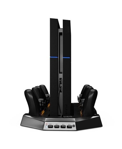 MyXL Verticale Lading Stand Dual Koeler Fans Voor PS4 Playstation 4 Console Vier Opladen Stations voor PS4 Controllers DualShock 4   ALLOYSEED