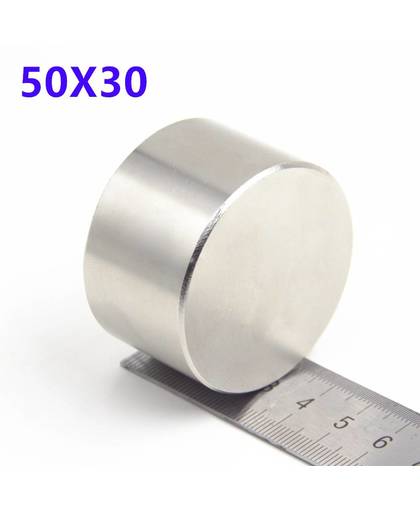 MyXL 1 stks Neodymium N35 Dia 50mm X 30mm Sterke Magneten Tiny Disc NdFeB Zeldzame Aarde Voor Ambachten Modellen koelkast Steken 50*30mm   OIAHS