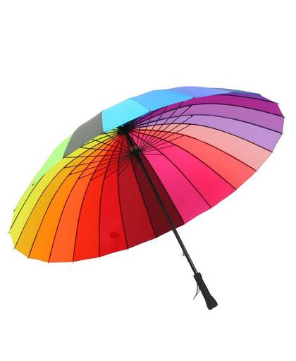 MyXL 24 Rib Vrouwen Regen Paraplu Winddicht Golf Parasol Lange Grote Regenboog Wandelstok Paraplu Cane Guarda Chuva Parapluie Paraguas